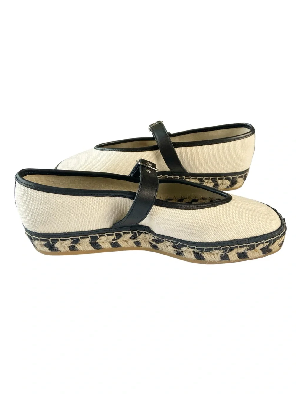 Madewell The Remy Mary Jane Canvas Espadrille Flats Size 8.5 NWT